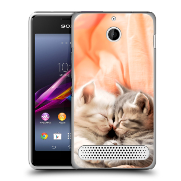 Пластиковый чехол на Sony Xperia E1 с принтом Котята