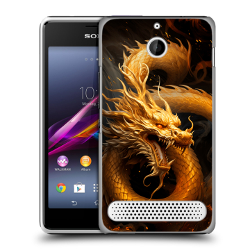 Пластиковый чехол на Sony Xperia E1 с принтом Золотой дракон