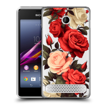 Пластиковый чехол на Sony Xperia E1 с принтом Розы Пластиковый чехол на Sony Xperia E1 с принтом Розы