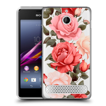 Пластиковый чехол на Sony Xperia E1 с принтом Розы Пластиковый чехол на Sony Xperia E1 с принтом Розы