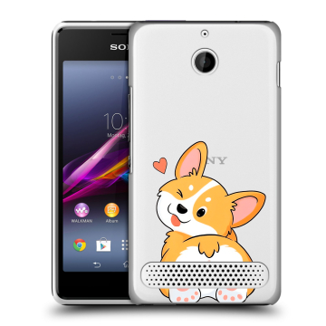 Пластиковый чехол на Sony Xperia E1 с принтом Корги Пластиковый чехол на Sony Xperia E1 с принтом Корги