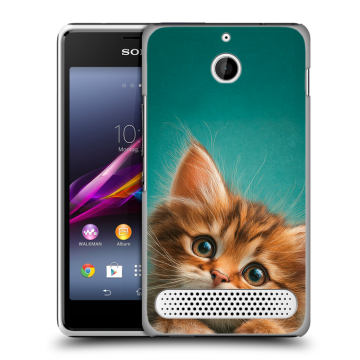 Пластиковый чехол на Sony Xperia E1 с принтом котенок