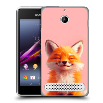 Пластиковый чехол на Sony Xperia E1 с принтом милая лиса