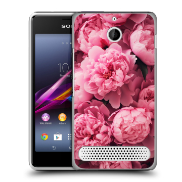 Пластиковый чехол на Sony Xperia E1 с принтом цветы пионы Пластиковый чехол на Sony Xperia E1 с принтом цветы пионы