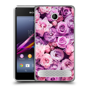 Пластиковый чехол на Sony Xperia E1 с принтом лавандовые розы Пластиковый чехол на Sony Xperia E1 с принтом лавандовые розы