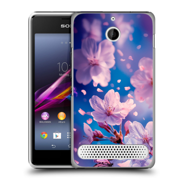 Пластиковый чехол на Sony Xperia E1 с принтом цветы бабочки Пластиковый чехол на Sony Xperia E1 с принтом цветы бабочки