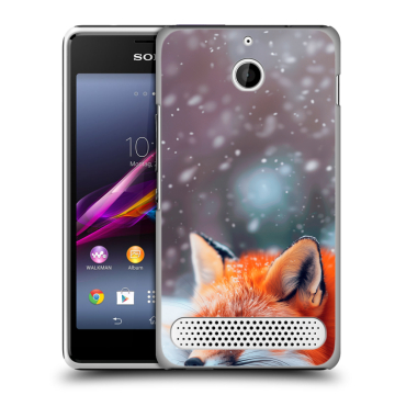 Пластиковый чехол на Sony Xperia E1 с принтом лиса Пластиковый чехол на Sony Xperia E1 с принтом лиса