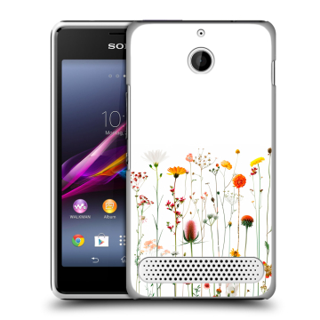 Пластиковый чехол на Sony Xperia E1 с принтом цветы Пластиковый чехол на Sony Xperia E1 с принтом цветы