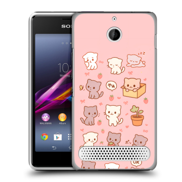 Пластиковый чехол на Sony Xperia E1 с принтом Hello Kitty Хелоу Кити