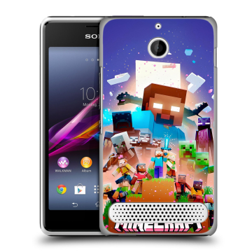 Пластиковый чехол на Sony Xperia E1 с принтом Майнкрафт Minecraft