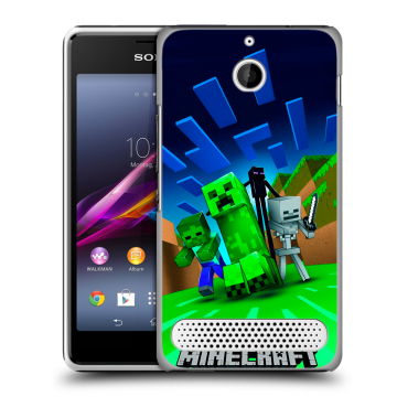 Пластиковый чехол на Sony Xperia E1 с принтом Майнкрафт