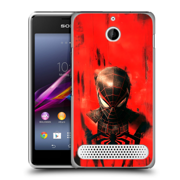 Пластиковый чехол на Sony Xperia E1 с принтом человек паук spiderman