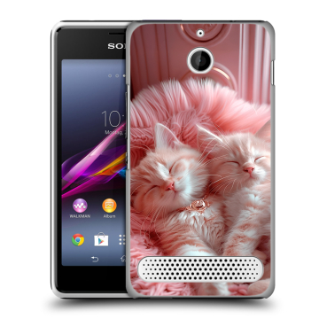 Пластиковый чехол на Sony Xperia E1 с принтом котята котики