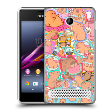 Пластиковый чехол на Sony Xperia E1 с принтом капибары