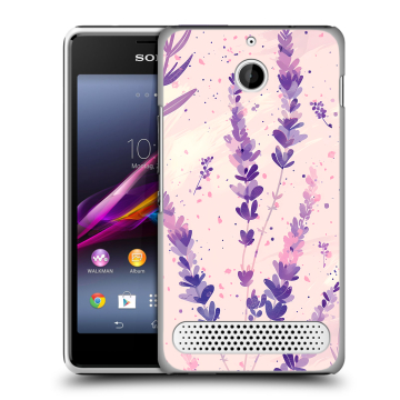 Пластиковый чехол на Sony Xperia E1 с принтом цветы лаванда