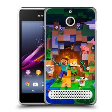 Пластиковый чехол на Sony Xperia E1 с принтом Майнкрафт Minecraft