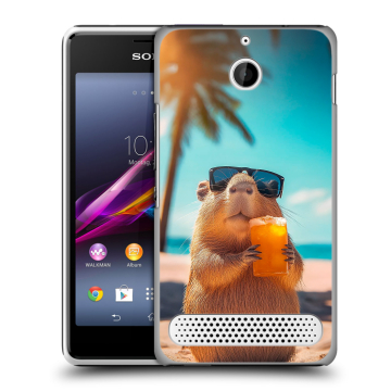 Пластиковый чехол на Sony Xperia E1 с принтом Капибара