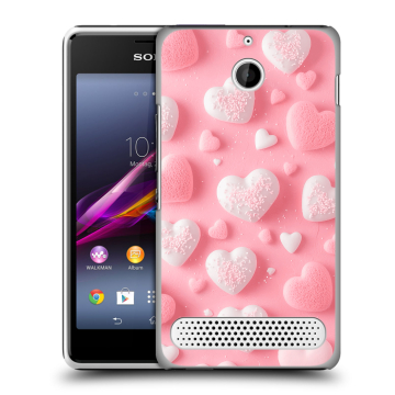 Пластиковый чехол на Sony Xperia E1 с принтом Сердечки