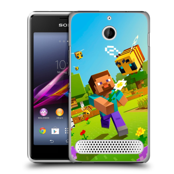 Пластиковый чехол на Sony Xperia E1 с принтом Майнкрафт Minecraft