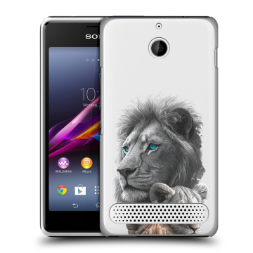 Пластиковый чехол на Sony Xperia E1 с принтом Львы Пластиковый чехол на Sony Xperia E1 с принтом Львы