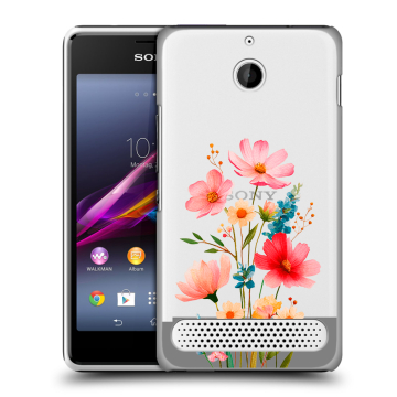 Пластиковый чехол на Sony Xperia E1 с принтом Цветы Пластиковый чехол на Sony Xperia E1 с принтом Цветы