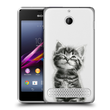 Пластиковый чехол на Sony Xperia E1 с принтом Котенок Пластиковый чехол на Sony Xperia E1 с принтом Котенок