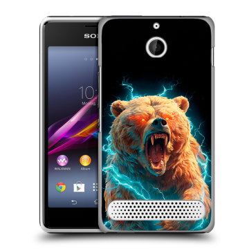 Пластиковый чехол на Sony Xperia E1 с принтом Медведь Пластиковый чехол на Sony Xperia E1 с принтом Медведь