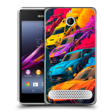 Пластиковый чехол на Sony Xperia E1 с принтом Тачки Пластиковый чехол на Sony Xperia E1 с принтом Тачки