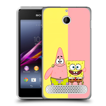 Пластиковый чехол на Sony Xperia E1 с принтом Спанч боб Спанчбоб
