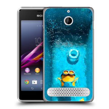 Пластиковый чехол на Sony Xperia E1 с принтом Миньоны