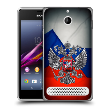 Пластиковый чехол на Sony Xperia E1 с принтом Флаг России