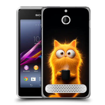 Пластиковый чехол на Sony Xperia E1 с принтом Смешной кот