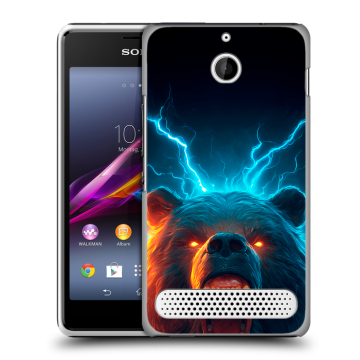 Пластиковый чехол на Sony Xperia E1 с принтом Медведь Пластиковый чехол на Sony Xperia E1 с принтом Медведь