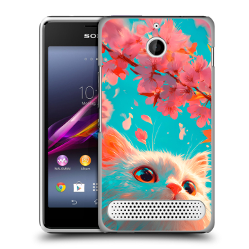 Пластиковый чехол на Sony Xperia E1 с принтом Красивый кот Пластиковый чехол на Sony Xperia E1 с принтом Красивый кот
