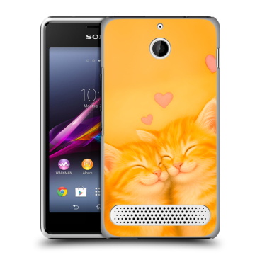 Пластиковый чехол на Sony Xperia E1 с принтом Милые котята Пластиковый чехол на Sony Xperia E1 с принтом Милые котята