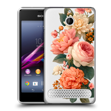 Пластиковый чехол на Sony Xperia E1 с принтом цветы Пластиковый чехол на Sony Xperia E1 с принтом цветы