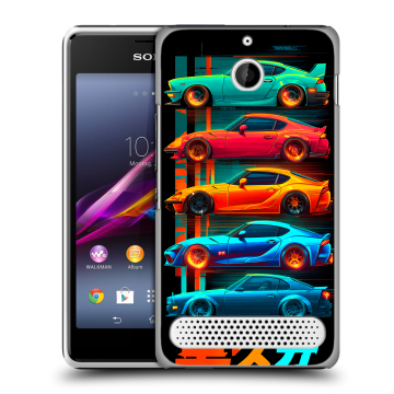 Пластиковый чехол на Sony Xperia E1 с принтом машины тачки Пластиковый чехол на Sony Xperia E1 с принтом машины тачки