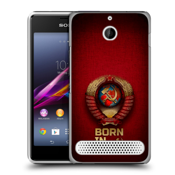 Пластиковый чехол на Sony Xperia E1 с принтом Флаг Герб СССР Пластиковый чехол на Sony Xperia E1 с принтом Флаг Герб СССР