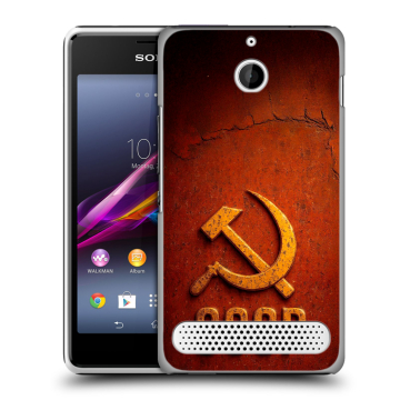 Пластиковый чехол на Sony Xperia E1 с принтом Флаг Герб СССР