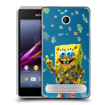 Пластиковый чехол на Sony Xperia E1 с принтом Спанч боб Спанчбоб Пластиковый чехол на Sony Xperia E1 с принтом Спанч боб Спанчбоб