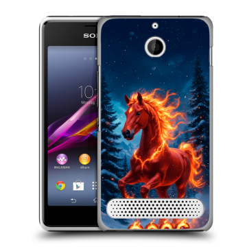 Пластиковый чехол на Sony Xperia E1 с принтом Новый год коня Пластиковый чехол на Sony Xperia E1 с принтом Новый год коня