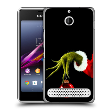 Пластиковый чехол на Sony Xperia E1 с принтом Новый год Гринч Пластиковый чехол на Sony Xperia E1 с принтом Новый год Гринч