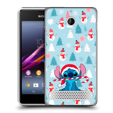 Пластиковый чехол на Sony Xperia E1 с принтом Стич Новый год Пластиковый чехол на Sony Xperia E1 с принтом Стич Новый год