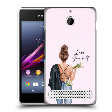 Пластиковый чехол на Sony Xperia E1 с принтом женский Пластиковый чехол на Sony Xperia E1 с принтом женский