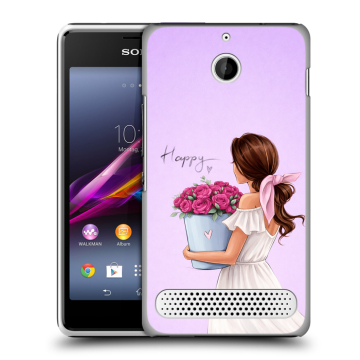 Пластиковый чехол на Sony Xperia E1 с принтом женский Пластиковый чехол на Sony Xperia E1 с принтом женский