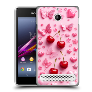 Пластиковый чехол на Sony Xperia E1 с принтом для девочек