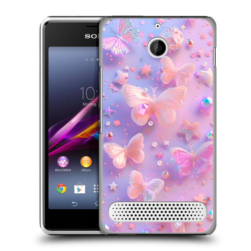 Пластиковый чехол на Sony Xperia E1 с принтом Бабочки Пластиковый чехол на Sony Xperia E1 с принтом Бабочки