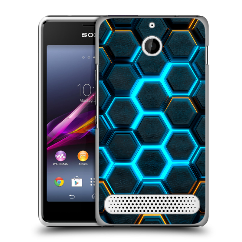 Пластиковый чехол на Sony Xperia E1 с принтом Неоновые соты Пластиковый чехол на Sony Xperia E1 с принтом Неоновые соты