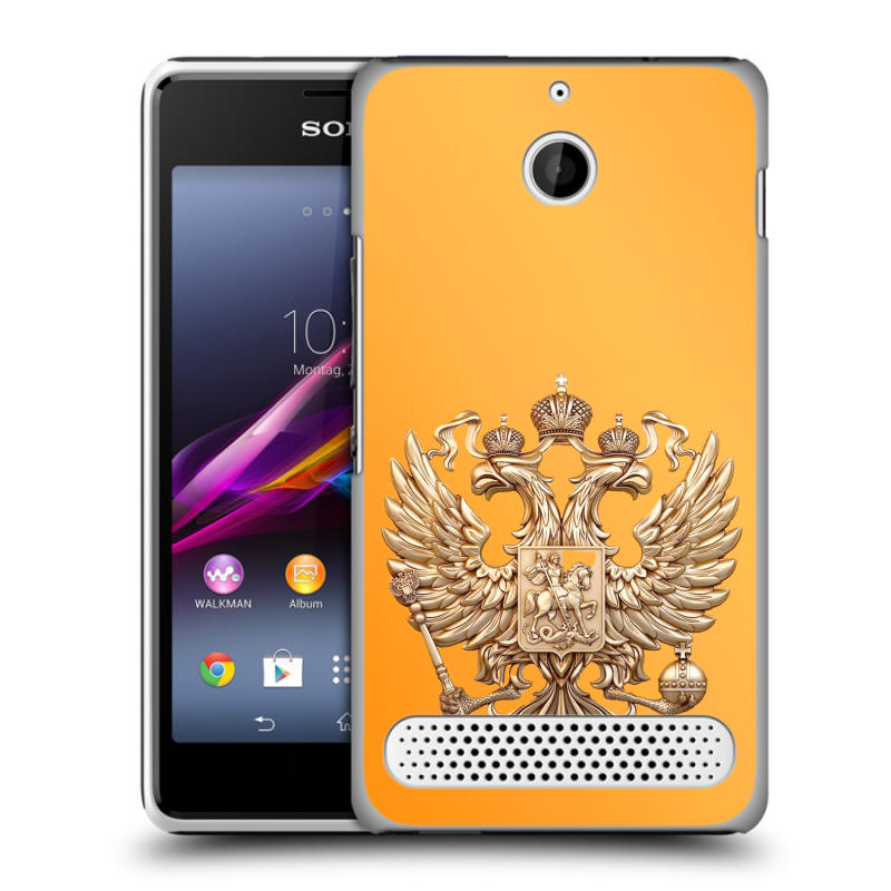 Пластиковый чехол на Sony Xperia E1 с принтом Герб Флаг России Пластиковый чехол на Sony Xperia E1 с принтом Герб Флаг России