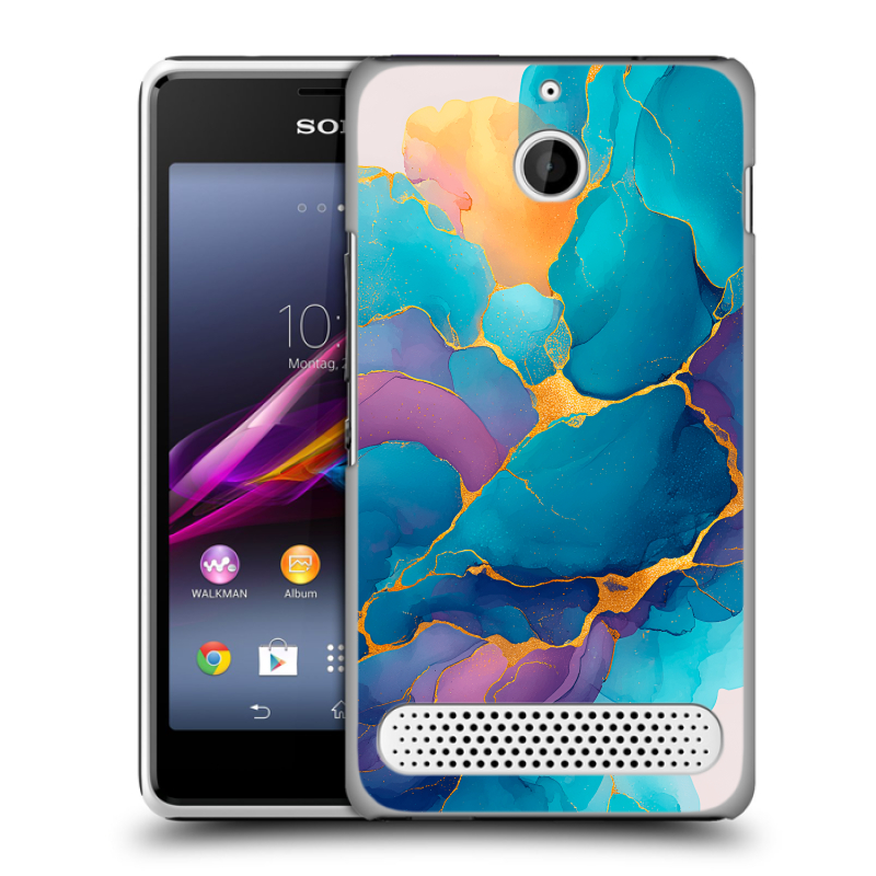 Пластиковый чехол на Sony Xperia E1 с принтом Мрамор блестки Пластиковый чехол на Sony Xperia E1 с принтом Мрамор блестки